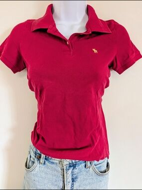Abercrombie & Fitch Womens Red Polo Shirt